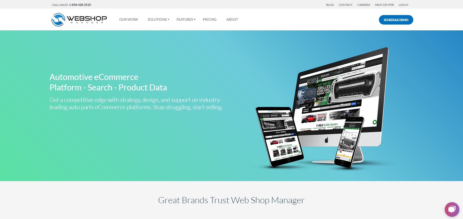 Web Shop Manager homepage