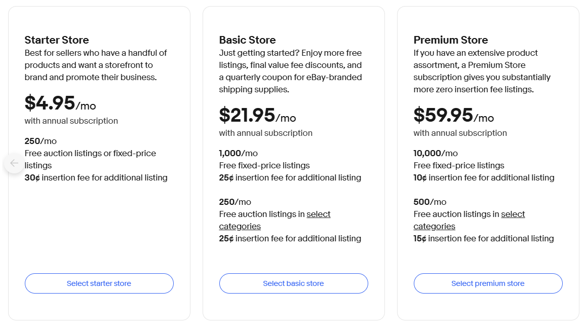 eBay platform fees per business