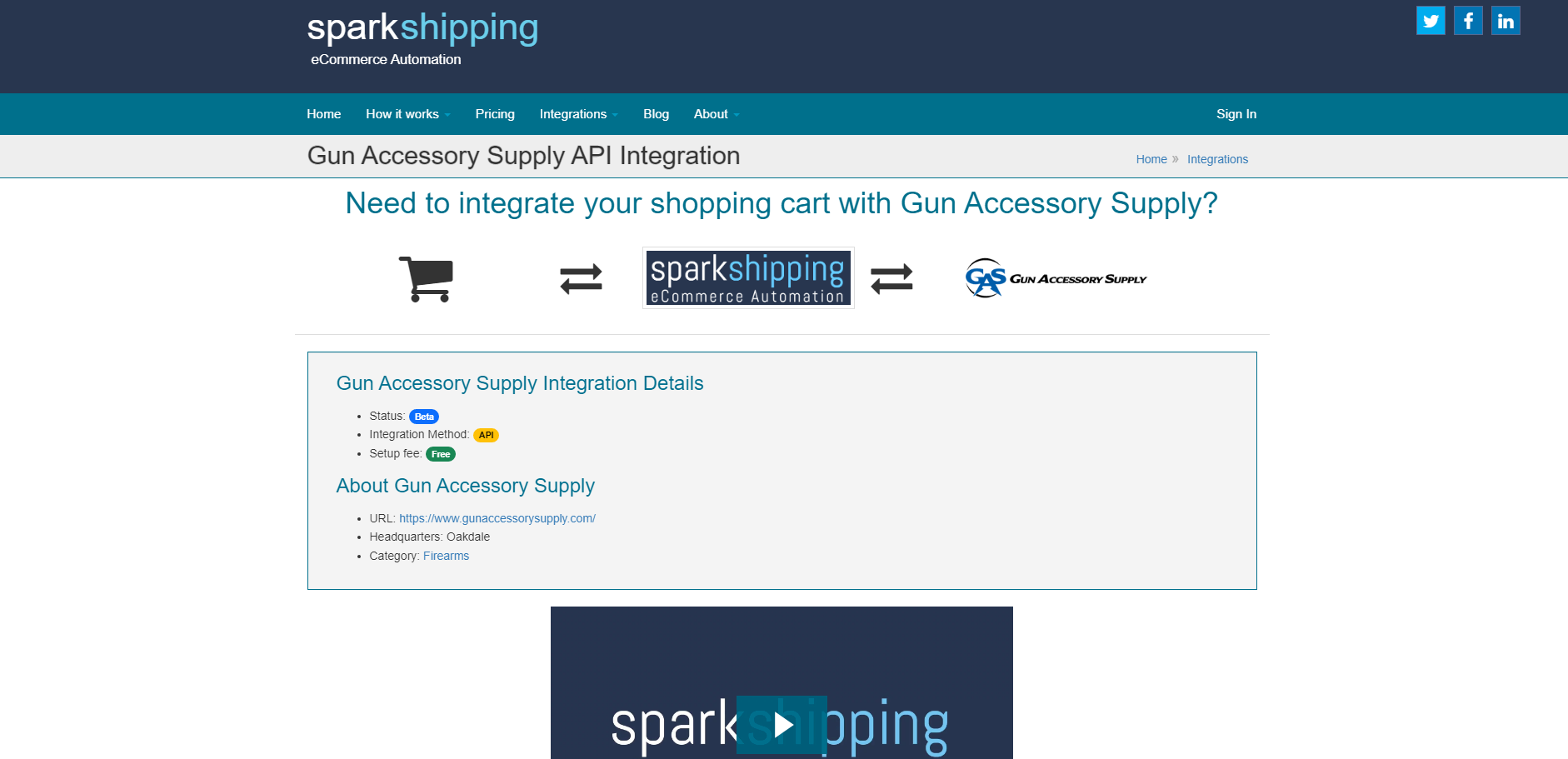 Screenshot of Spark Shipping's eCommerce automation for firearm dropshipping.
