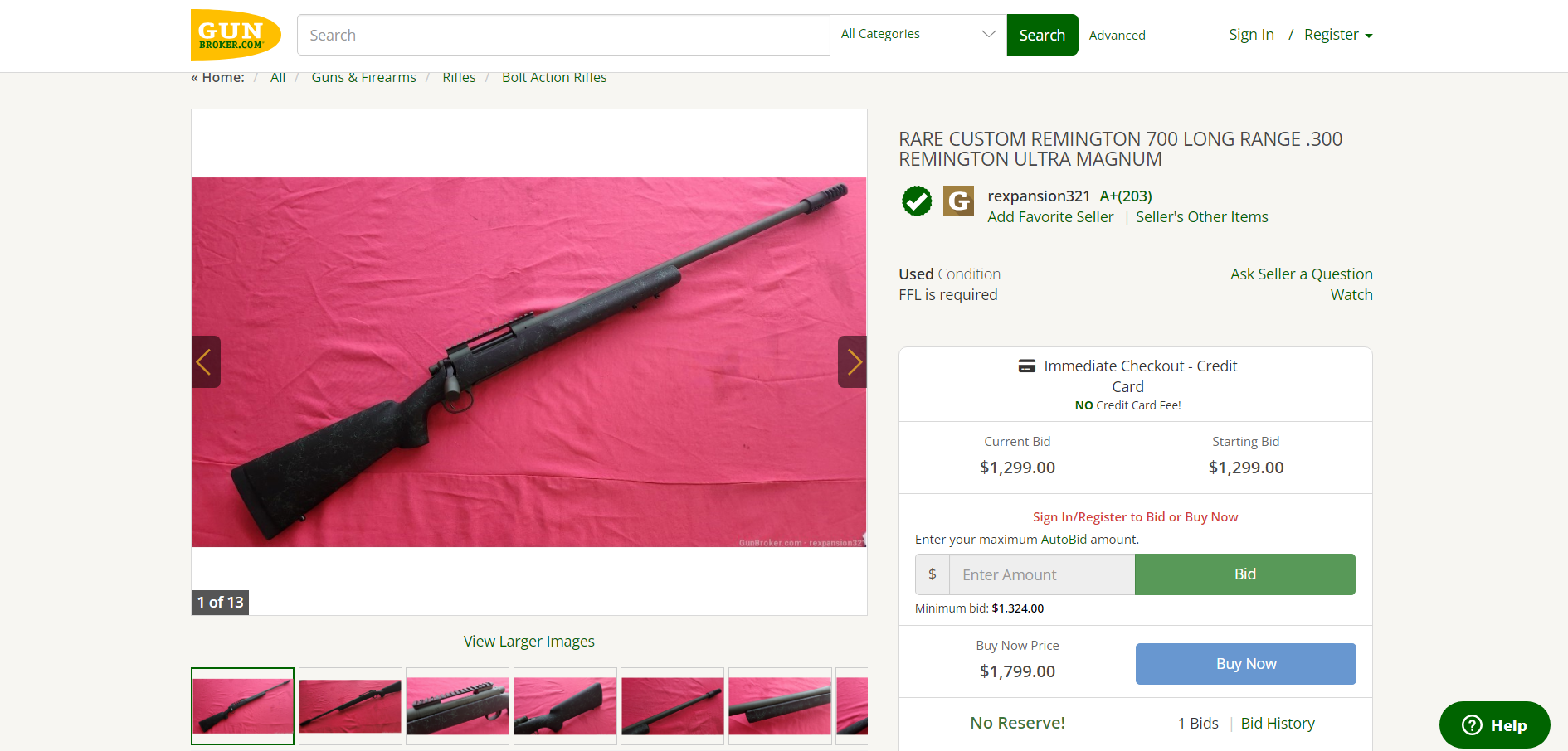 Rifle for sale on GunBroker