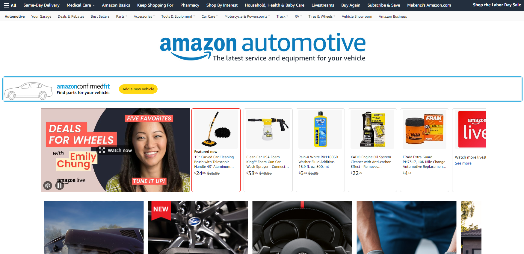 Amazon automotive ecommerce platform
