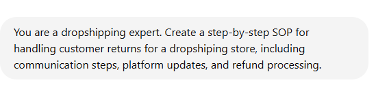 Using ChatGPT to structure your dropshipping store's backend operations