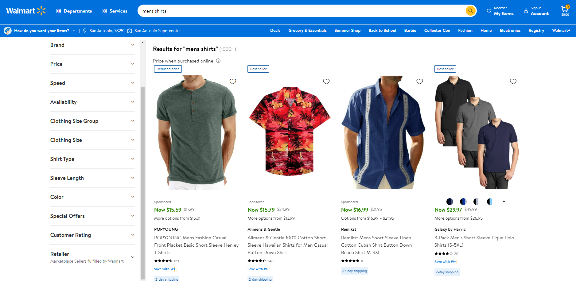 Clothing for sale on Walmart Marketplace