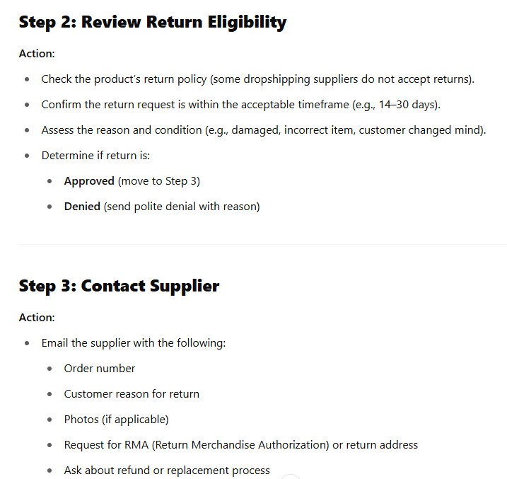 Return eligibility generated by ChatGPT