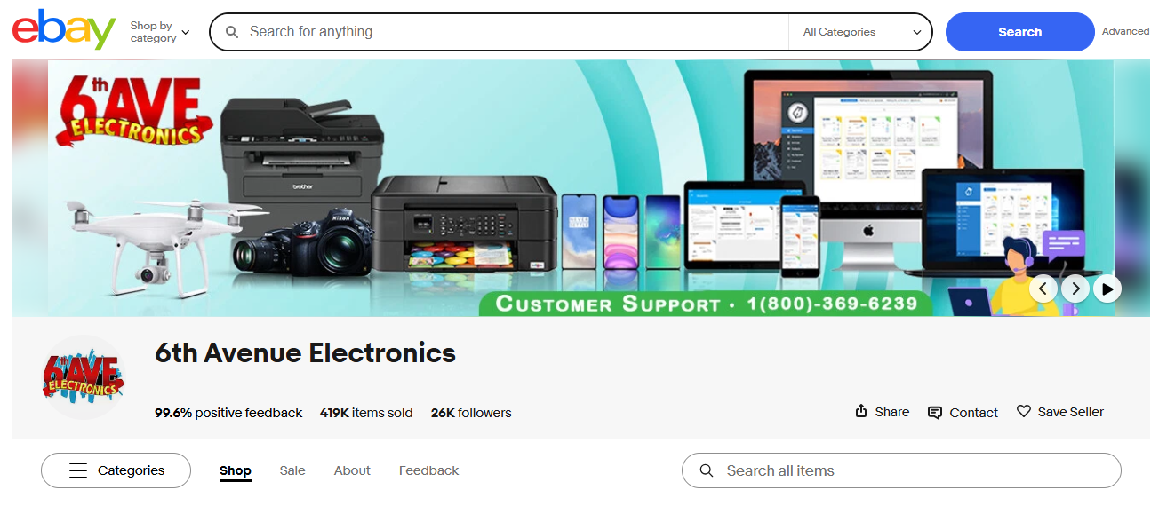 Custom banners on eBay 
