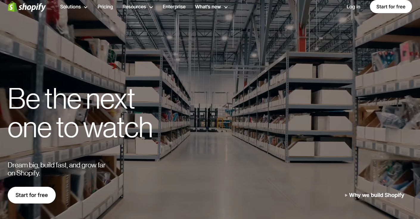 Shopify homepage
