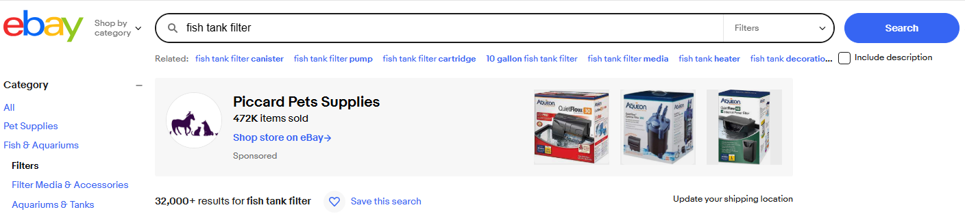 Promoted listings feature on eBay