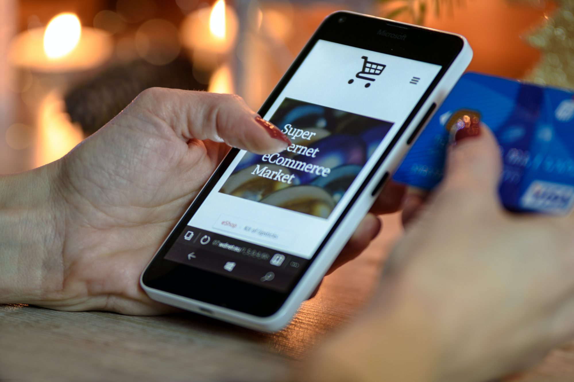 A phone screen showing an eCommerce store