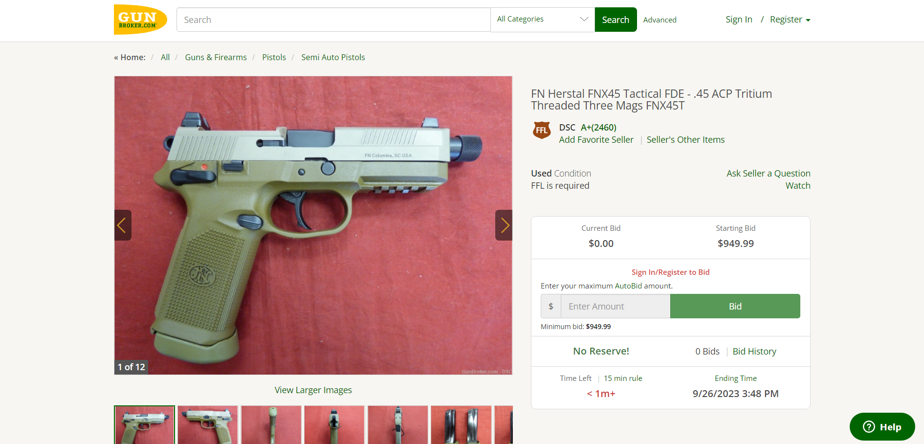Selling on GunBroker