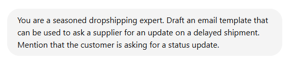 Using ChatGPT for dropshipping supplier templates