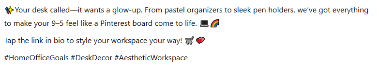 Social media copy written by ChatGPT