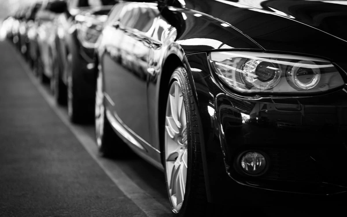 Cars parked in a line