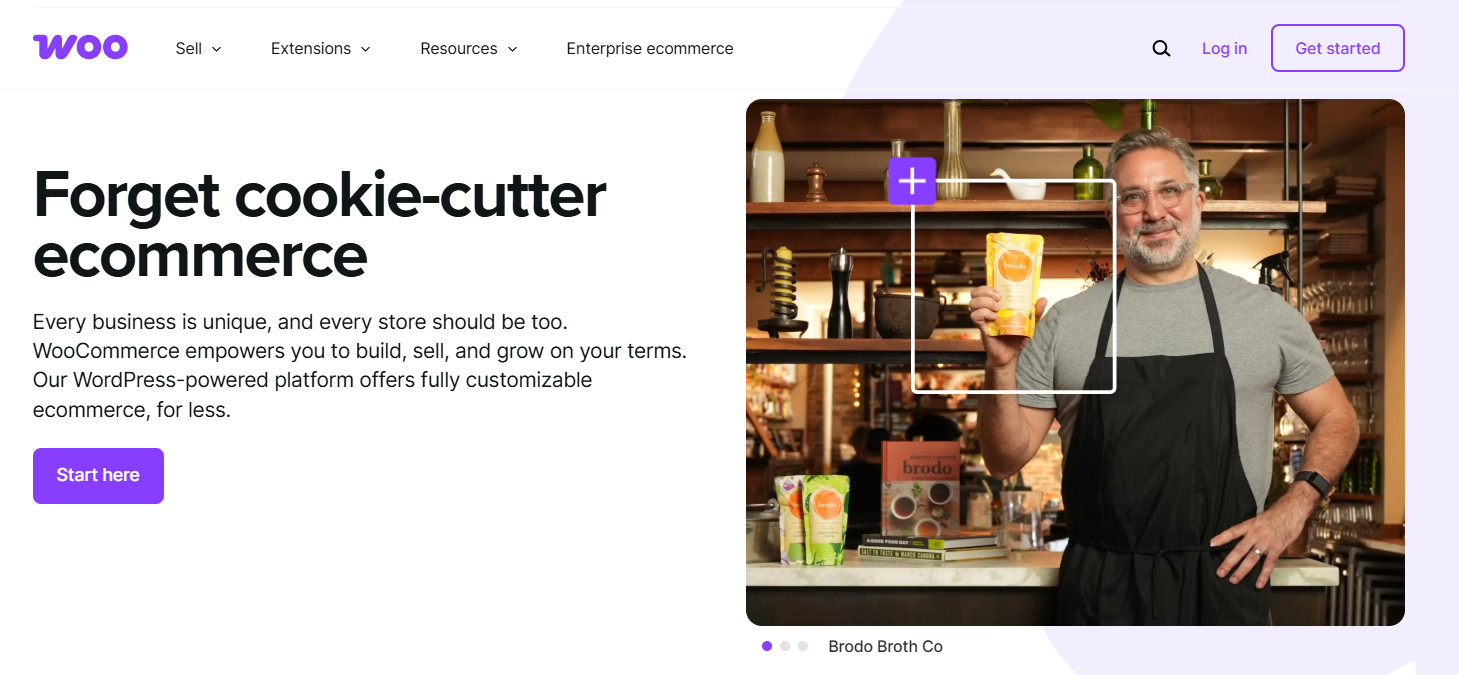 A screenshot of the WooCommerce homepage