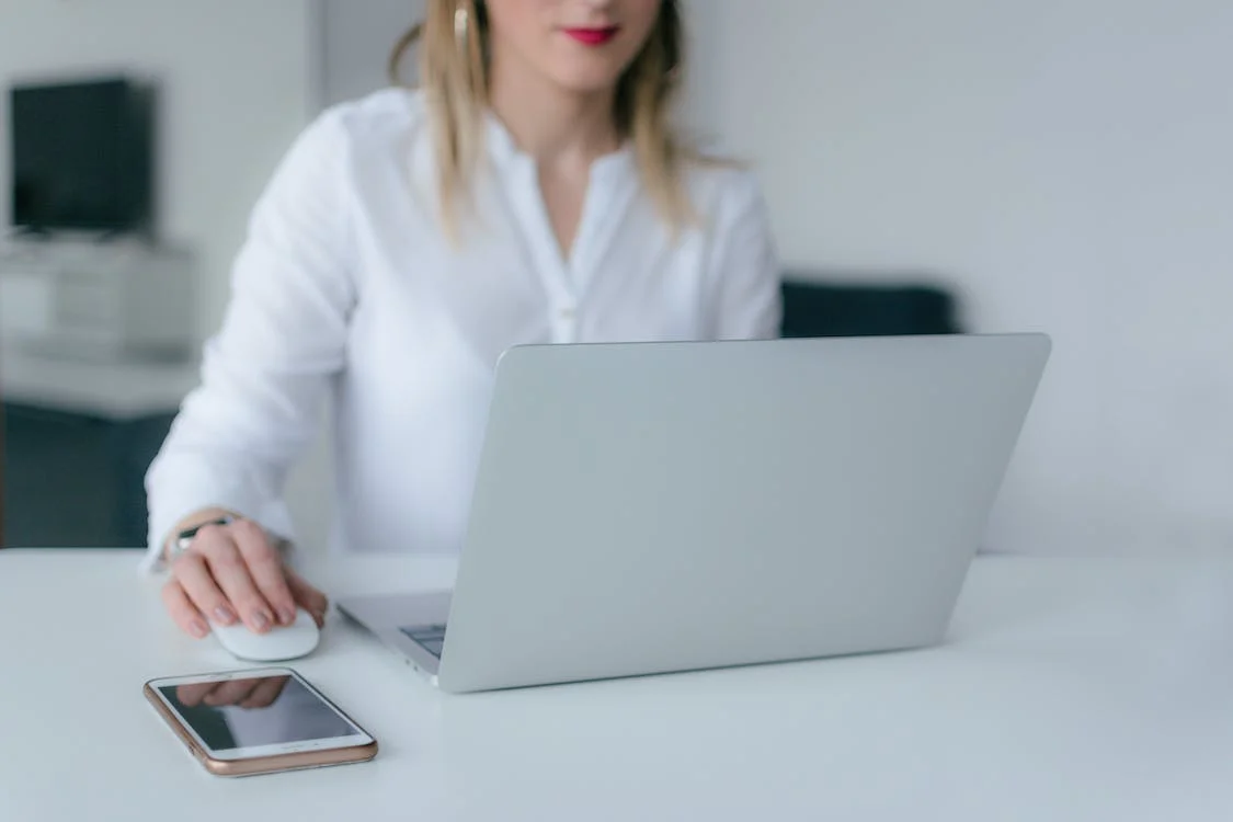 Woman working at laptop