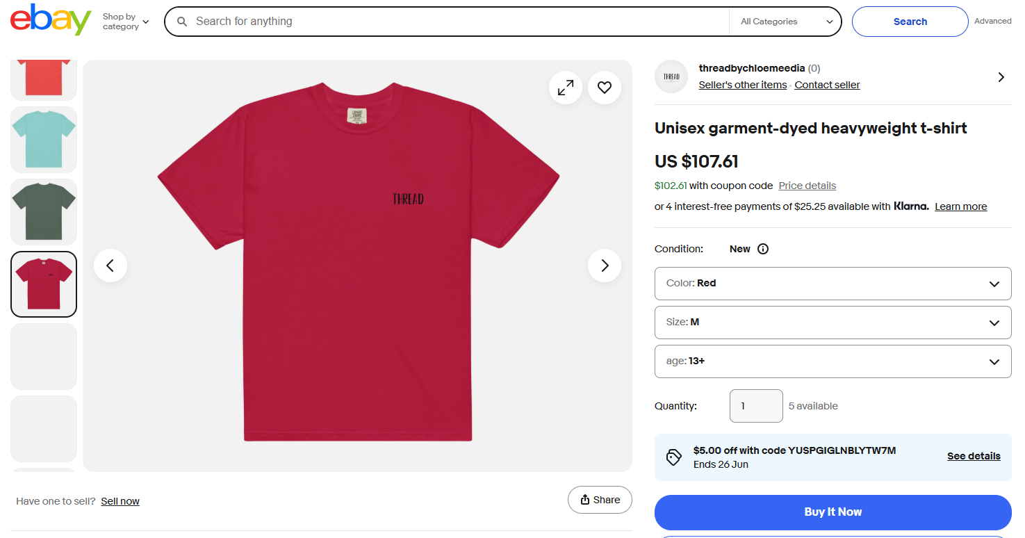 An example of SKU on eBay