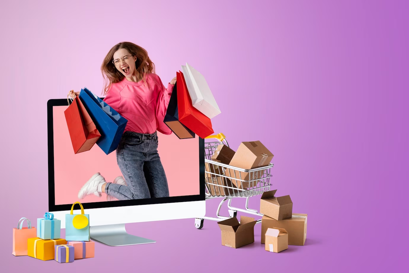 Happy online shopper