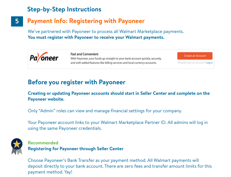 Walmart marketplace payment details
