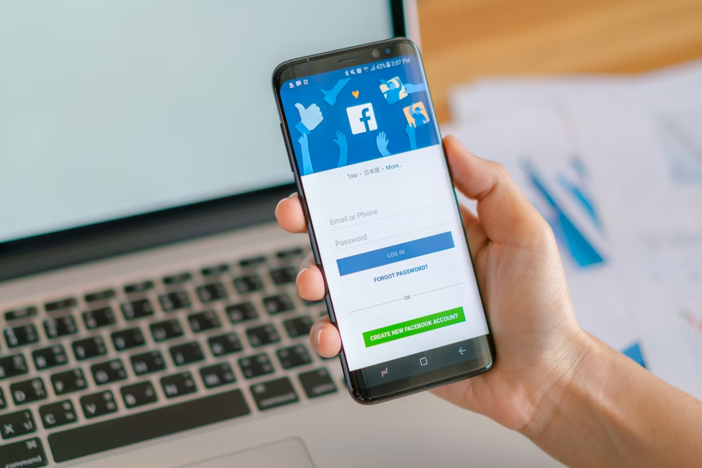 eCommerce store owner posting on social media.