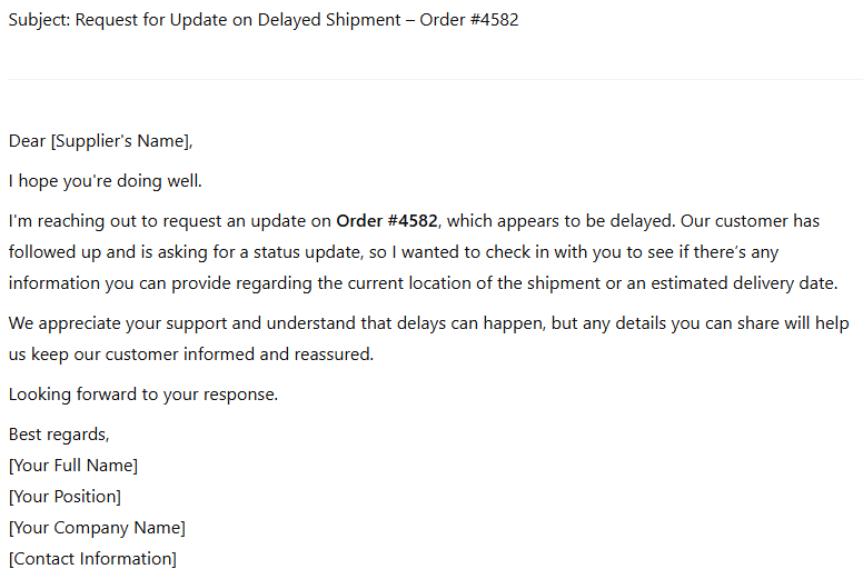 Dropshipping supplier and order communication templates by ChatGPT