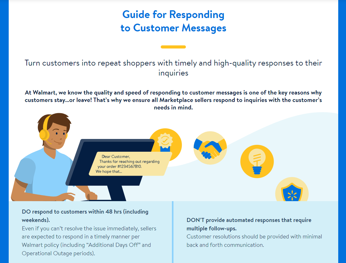 Offer excellent customer service on Walmart marketplace