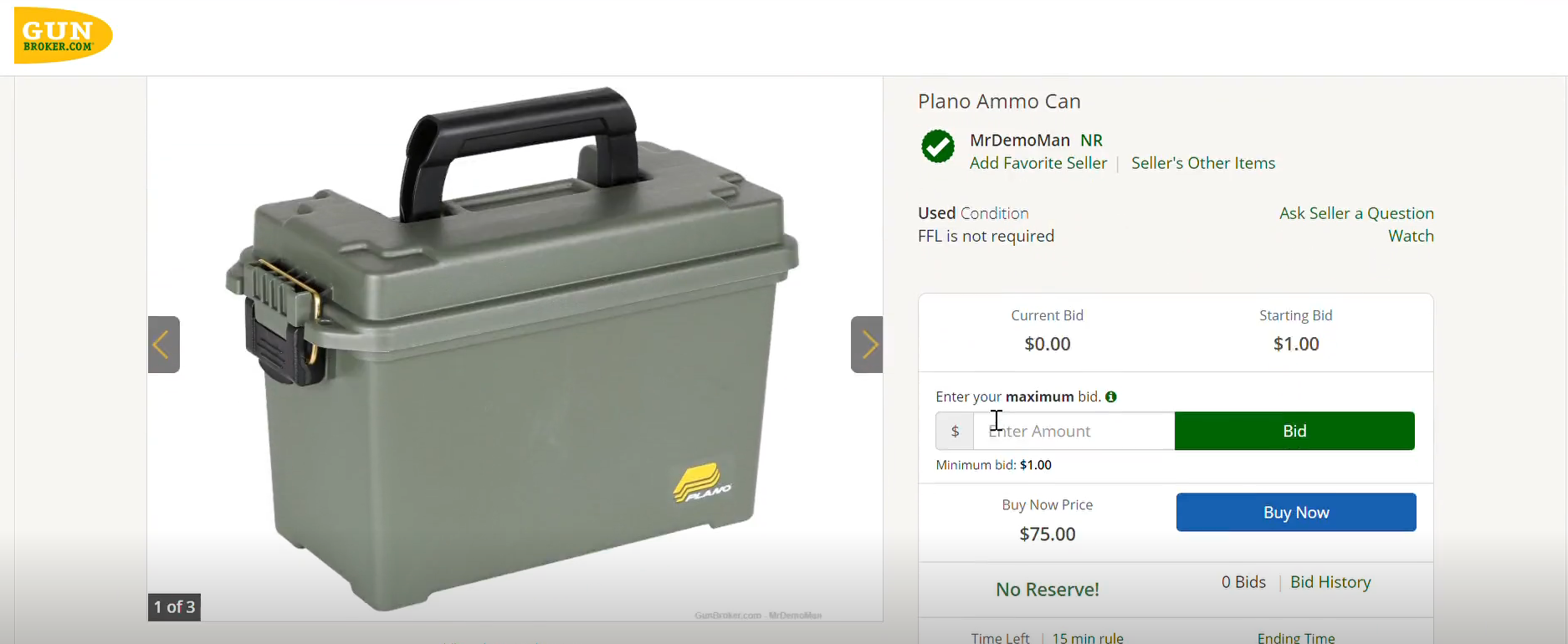 GunBroker listing