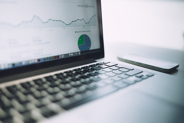 Laptop screen displaying graphs