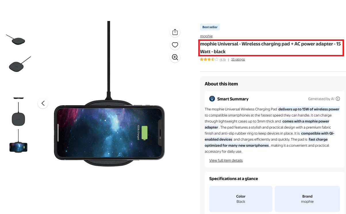 Keyword optimized title